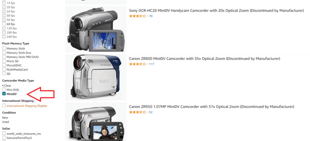Mini DV Camcorders on Amazon